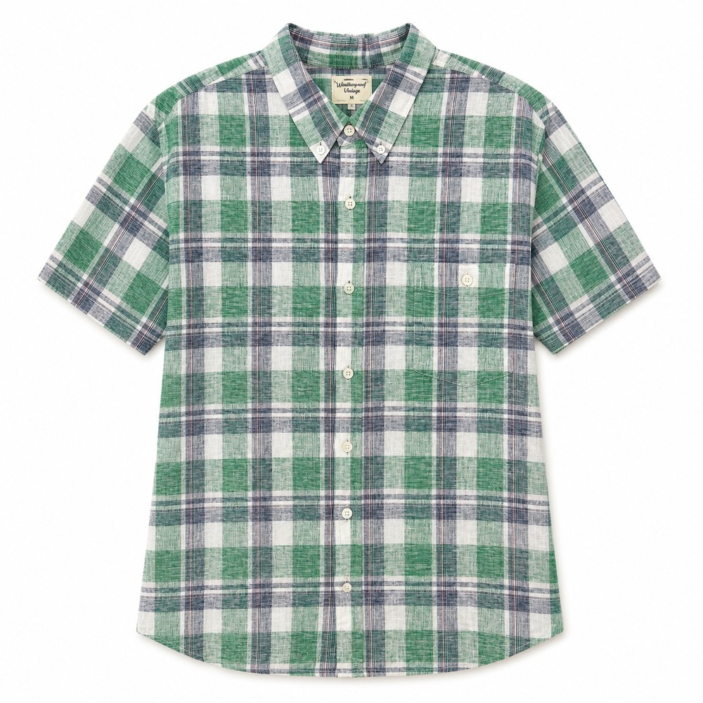Vintage Washable Linen Blend Plaid Shirt Mens Size XXL Old Money Preppy